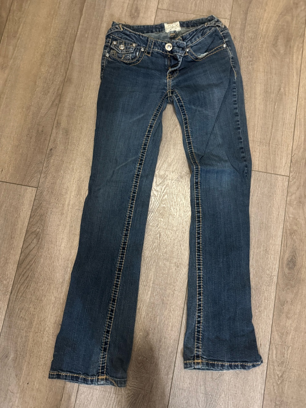L.A. idol Dark Blue Straight Leg Women's Jeans